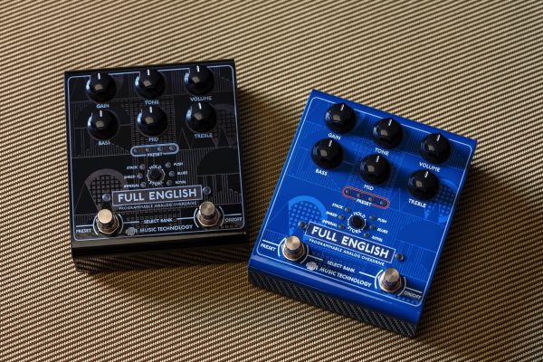 Full English pedals, in both black and blue finishes